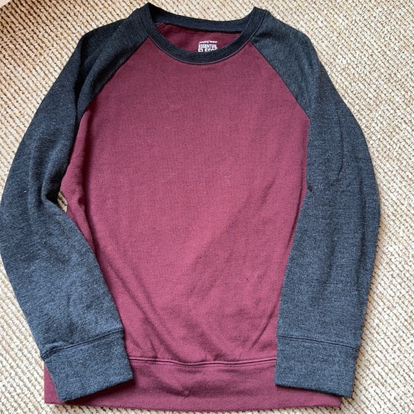 Jumping Beans Boys size 7 burgundy and gray crew neck sweatshirt - Picture 1 of 3